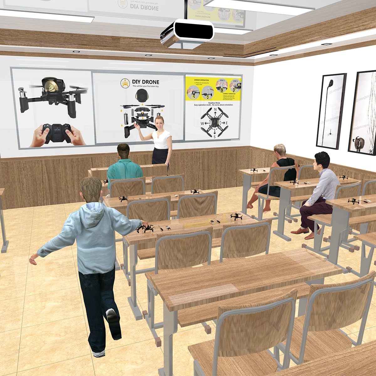 REMOKING R605 RC DIY Drone Toys Mini Racing Quadcopter Headless Mode 2.4GHz 360°flip 4 Channels Altitude Hold Indoor and Outdoor Game Educational Building Toy Science Kit for Kids and Adults