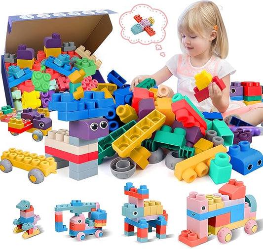 Soft Building Blocks for Toddlers, Large Building Blocks Stacking Blocks for Babies 6 Months and Up Stem Toddler Gifts, Teething Toys, 40 PCS