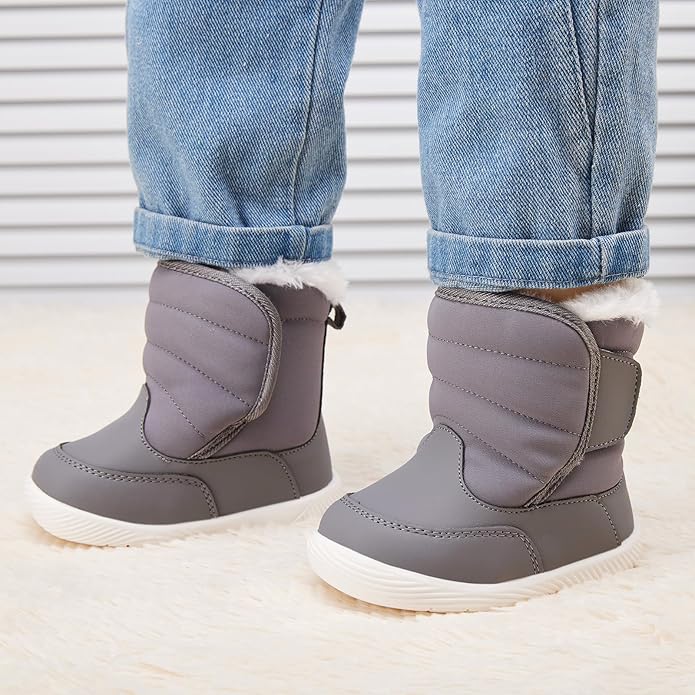 BMCiTYBM Baby Boy Girl Snow Boots Waterproof Winter Warm Booties Nonslip Lightweight Outdoor Shoes for First Walkers 6 9 12 18 24 Months(Infant/Toddler)
