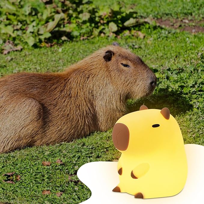 YuanDian Capybara Night Light - Adorable Silicone Lamp for Kids, Babies, Adults | Cute Capybara Gift, Nursery Bedroom Decor