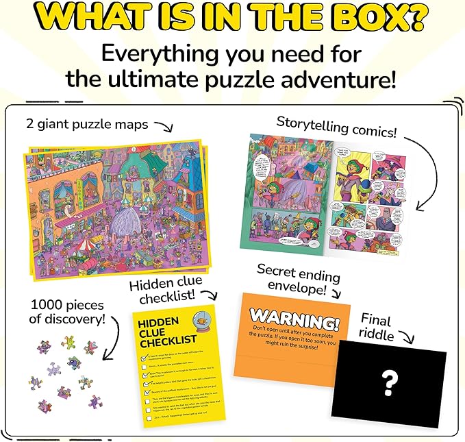 Odd Pieces Jigsaw Puzzles 1000 Pieces with Storytelling Comics, Secret Ending, Puzzle for Mystery Adults & Kids - 19.7'' x 27.6'' Frameable Magic Puzzle Art (Shutterbug)