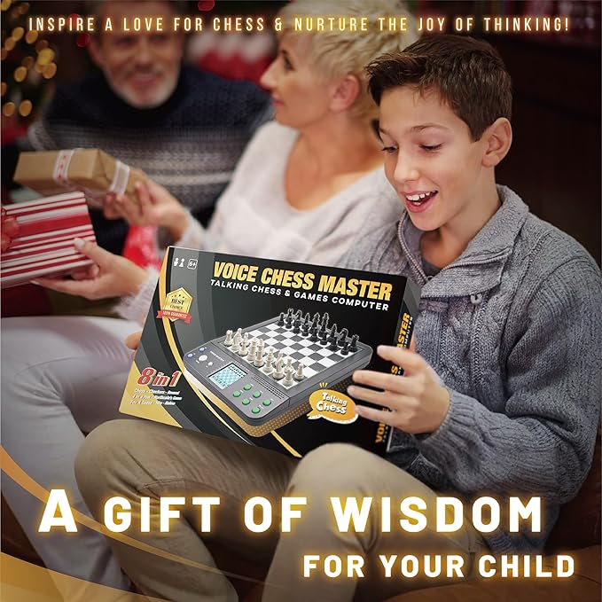 iCore Electronic Chess Set Pro Black : Voice Guide, 30 Levels, 100 Teaching Exercises, Learning Mode for All Ages