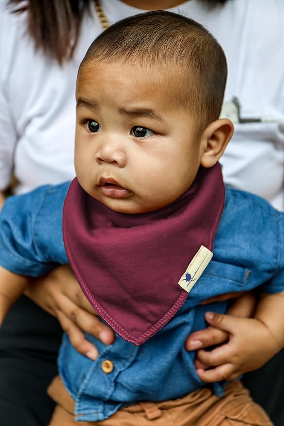 Blue Wren Magnetic Bandana Drool Bibs 5-pack - Magnetic Closure Baby Bibs - Safe, Easy, Chic Teething Bib