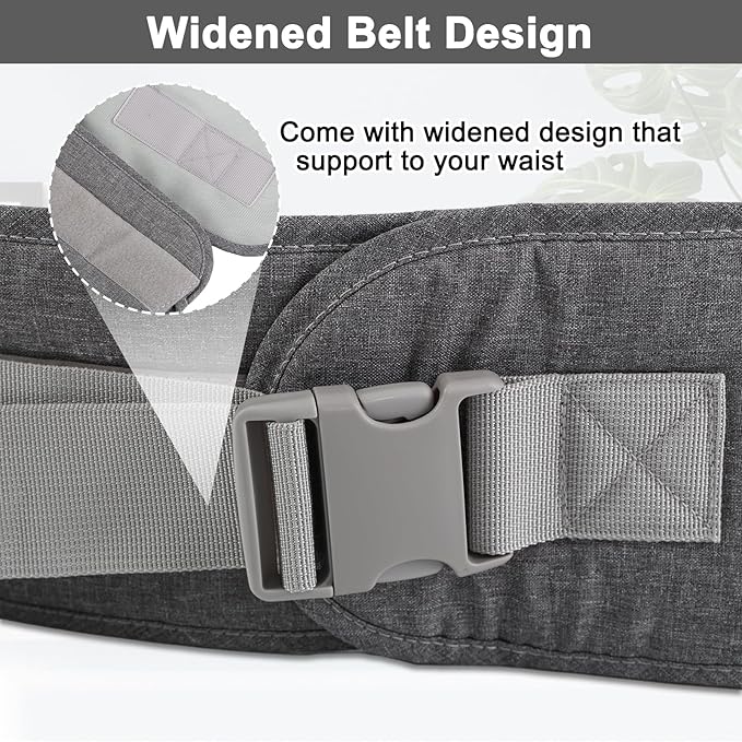 Baby Hip Carrier, Baby Carrier with Adjustable Waistband & Breathable Mesh, Ergonomic Carrier with Non-Slip Hip Seat Surface for Newborns & Toddlers, Light Grey