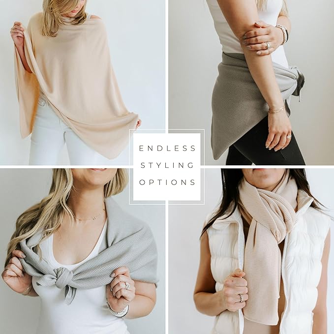 Breathable Nursing Cover Poncho – Stylish Multi-Use Breastfeeding Scarf, Car Seat Cover & Baby Blanket for Modern Moms