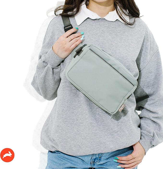 Red Rovr Everyday Joey Belt Bag | Organization & Zipper pockets |Adjustable Strap for All Ages (Sage)