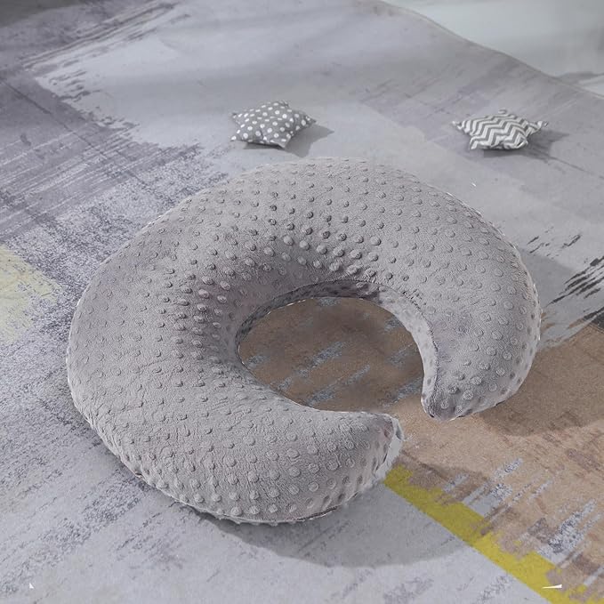 Nursing Pillow and Positioner for Breastfeeding, Ultra Soft Baby Breastfeeding Pillows for More Support for Mom and Baby, with Premium Removable Cover (Rose Gray)