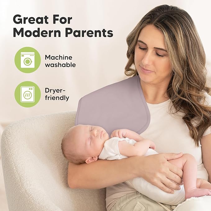 Organic Burp Cloths Baby Boy & Girl - 5-Pack Super Absorbent Cotton Burping Cloths for Babies, Soft & Plush Newborn Spit Up Rags, Infant Towels for Milk Spit Up, Unisex, Large 21" x 10" (Flora Dew)