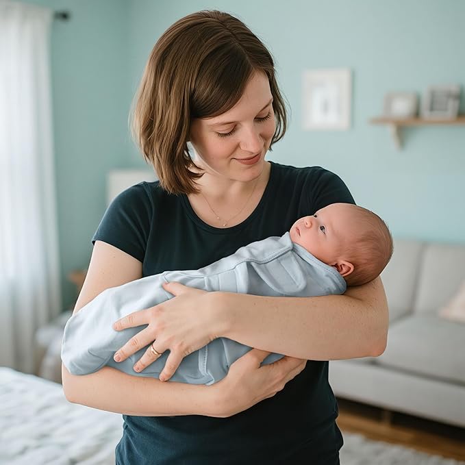 GLLQUEN BABY Girl Swaddles 0-3 Months - 3 Pack Baby Swaddles Sack for Newborn, Infant Sleep Sack, Easy Swaddling Wrap, Tranquil Blue, Nursery Swaddle Blankets Essentials