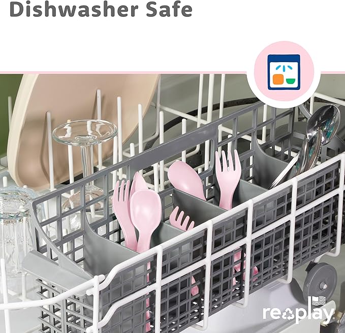 Re-Play Toddler Forks and Spoons Set - 4x4 Utensils Set for Kids - Dishwasher and Microwave Safe - Made in USA - Pack of 8-5.8" x 1.2" x 0.2" - Princess