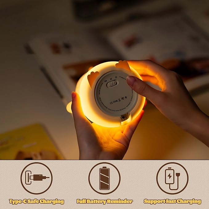 Penguin Nursery Night Light,LED Squishy Silicone Lamp,2 Levels Dimmable Bedroom Nightlight for Kids,Touch Light,Dorm Decor lamp,Baby Boys Girls Gifts (Standing Penguin)