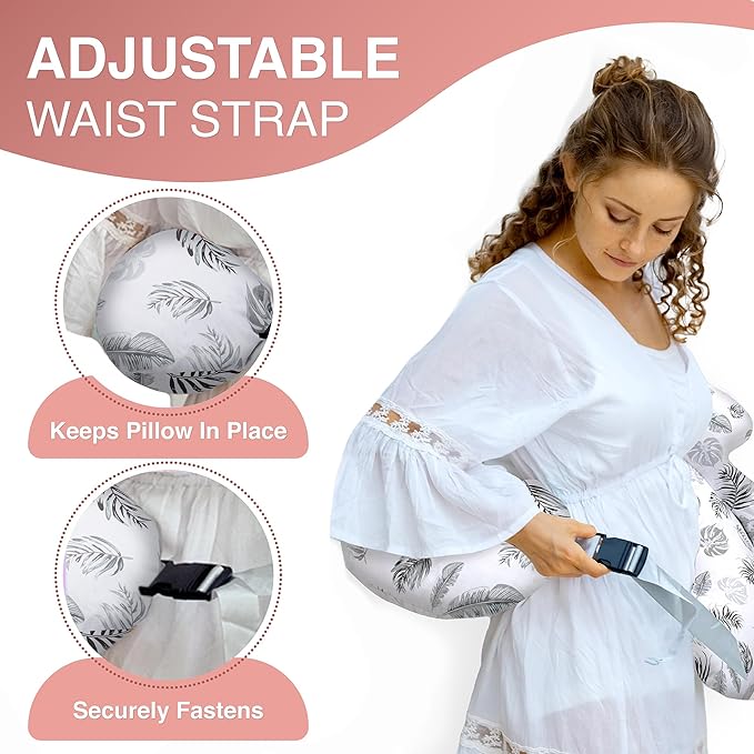 PILLANI Nursing Pillow for Breastfeeding, Breastfeeding Pillows for Mom Support & Baby Comfort, Removable Cotton Cover, w/Adjustable Waist Strap, Newborn Essentials Must Haves, Baby Registry Search