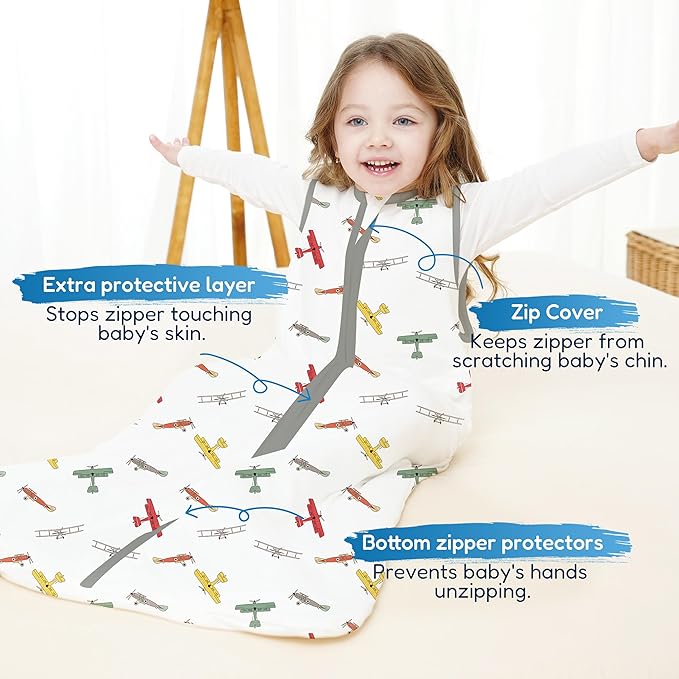TotAha Toddler Sleep Sack 1.0 TOG for 2T-3T-4T, Premium Winter Extra Large Sleeping Sacks,Quilted Wearable Blanket Baby Sleep Bag with 2-Way Safe Zippers for Girl Boy