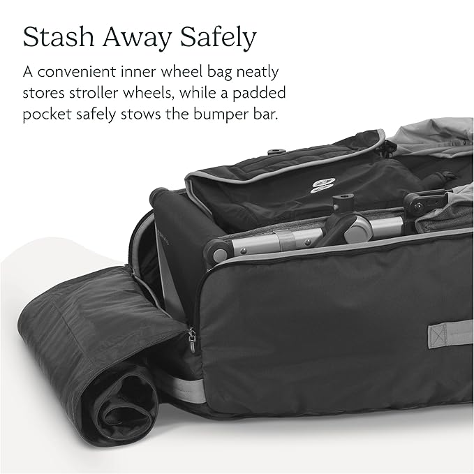 UPPAbaby Travel Bag for Vista and Cruz Strollers - Includes TravelSafe Program Coverage, Inner Wheel Bag and Storage Pocket - Smooth Wheels, Handles + Durable Design