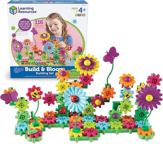 Learning Resources Gears! Build & Bloom Building Set, 117Piece