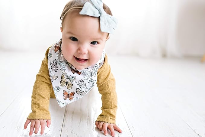 Copper Pearl Baby Bandana Drool Bibs for Drooling and Teething 4 Pack Gift Set “Dot