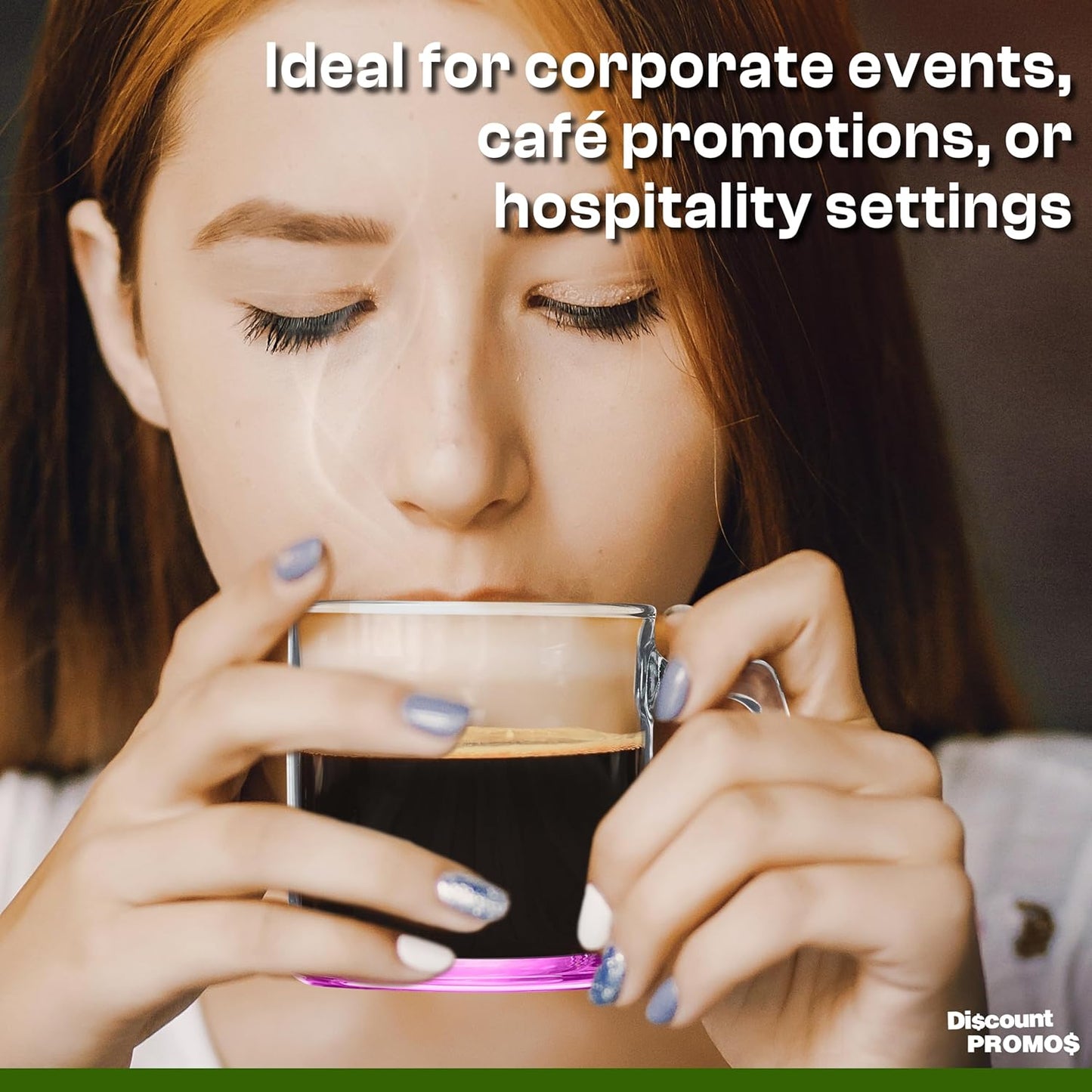 DISCOUNT PROMOS Small Glass Coffee Mugs 9 oz. Set of 10, Bulk Pack - Perfect for Coffee, Tea, Espresso, Hot Cocoa, Other Beverages - Pink