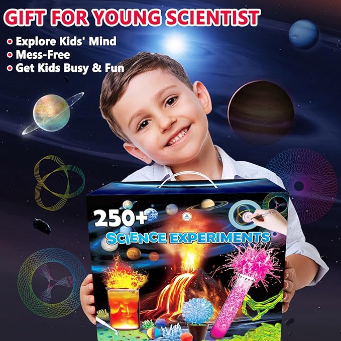UNGLINGA 250+ Science Experiments Kits for Kids, Boys Girls Toys Birthday Gifts Ideas, Chemistry Set, S.T.E.M Educational Project, Volcano Scientist Kit