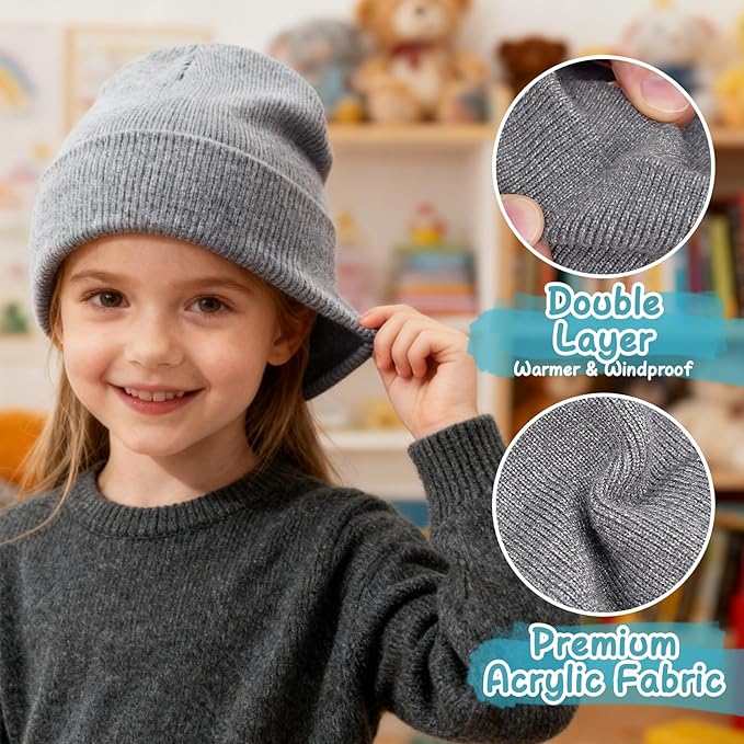 ZOORON Toddler Beanie Baby Kids Beanies Warm Winter Hat Knit Skull Cap for Boys & Girls Soft Children Infant Hat