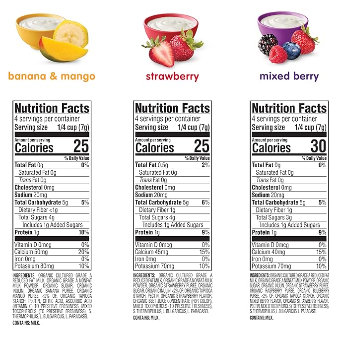 Happy Baby Organics Yogis Freeze-Dried Yogurt & Fruit Snacks, Variety Pack, 1 Ounce (Pack of 6)