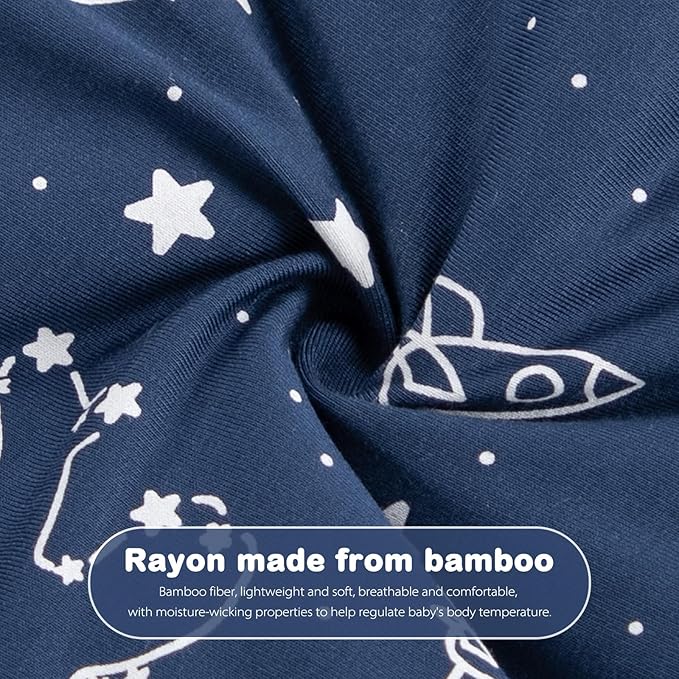 Mosebears Unisex Rayon Made from Bamboo Sleep Sack with 2-Way Zipper,2.5 Tog Baby Winter Sleep Sack(Navy Blue,6-18 Months)