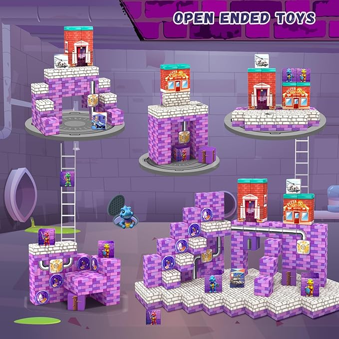 48PCS Magnetic Blocks,Building Blocks Dinosaur Toys for 3+ Year Old, Magnet Cubes Sensory Montessori Toys for 3 4 5 6 7 8 Year Old Boys & Girls, Kids