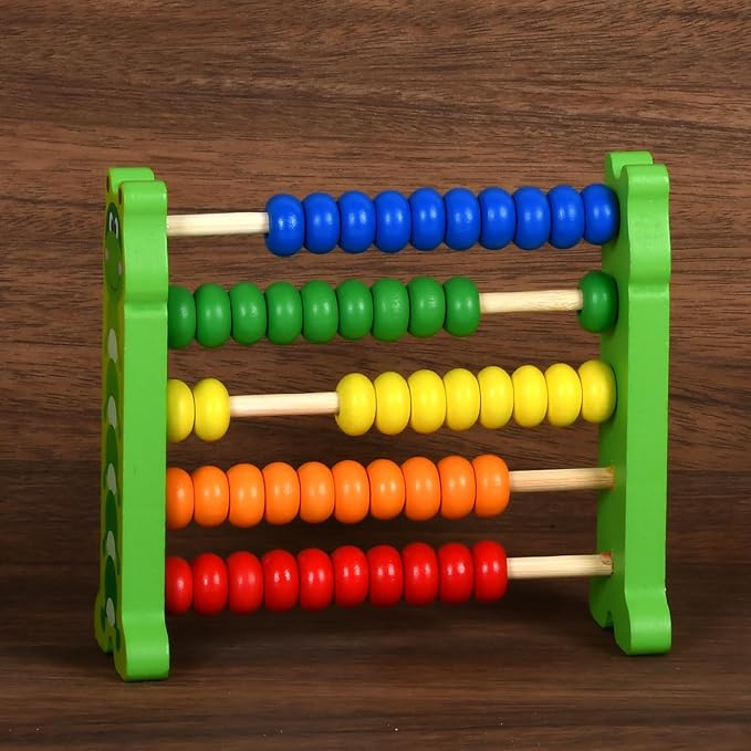 WNWLwooden Abacus Frame Learning Tool Growth Toy Beads Educational Counting Toy Abacus Math Thinking Abacus Counting Toy,for Preschool Learning, Learning Mathematics Abacus (Green Abacus)