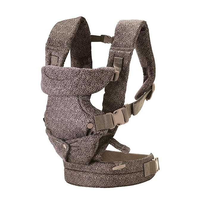 Infantino Flip 4-in-1 Convertible Baby Carrier, Adjustable, Ergonomic Babywearing, Registry Essential, Baby Carrier for Newborn to Toddler, Leopard
