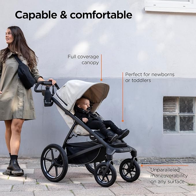 Thule Urban Glide 4-Wheel Single Child All-Terrain Stroller, Full-Suspension System, Air-Filled Tires, Upright seat with Adjustable Recline and Built-in Leg Rest, Baby Stroller