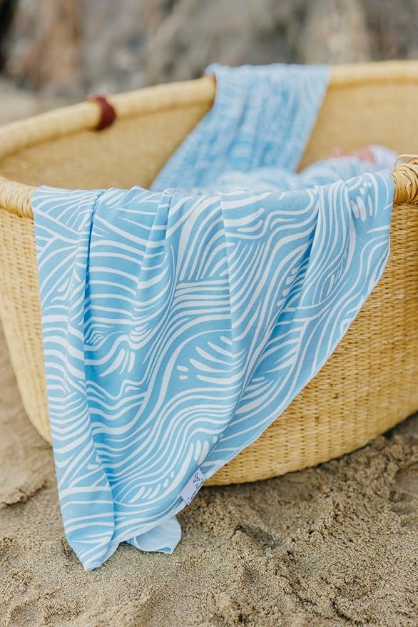 Copper Pearl Baby Swaddle Blanket - Premium Knit Baby Blanket, Large Soft Stretchy Receiving Blankets for Baby Boy and Girl, Swaddles for Newborn, Infant, and Toddler (Surf)