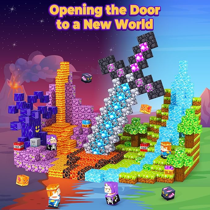 Magnetic Blocks, Kids Magnetic Building Cubes Toys for 3-13 Year Old Boys Girls, Montessori Sensory STEM Toddler Construction Toys Christmas Birthday Party Gifts.