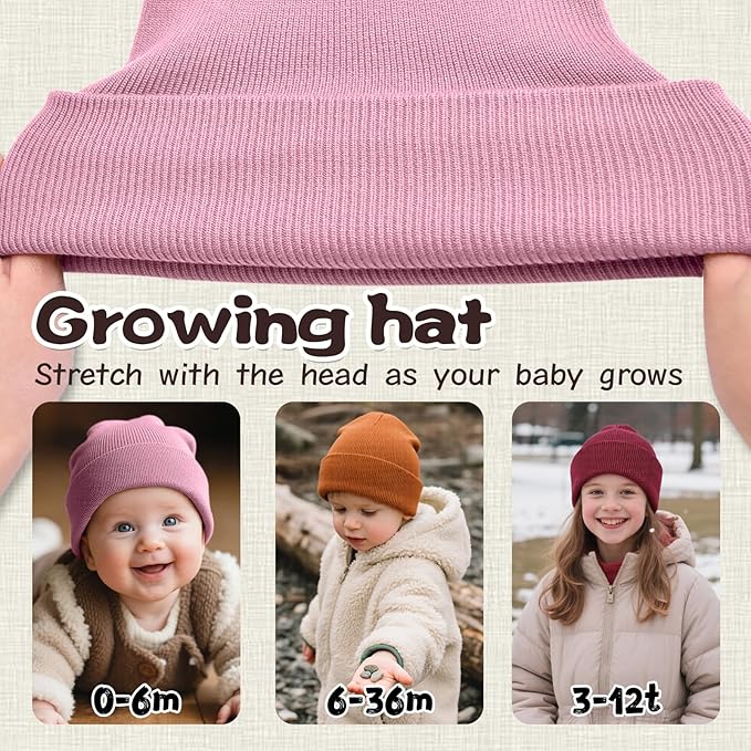 ZOORON Toddler Beanie Baby Beanies for Boys Girls Kids Winter Hats Children Knit Warm Caps 0-12years