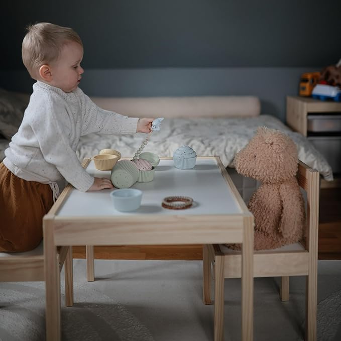 FRIGG Lucky Symmetrical SilkySoft Silicone Baby Pacifier | Made in Denmark | BPA-Free (Sage/Silver Gray, 6-18 Months)