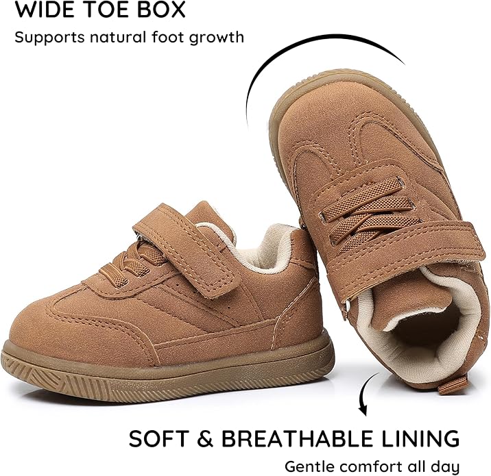 Apakowa First Walker Sneakers Shoes for Infant Baby Toddler Boys and Girls – Wide Toe Box Baby Shoes Soft Sole All Season Size 6 9 12 18 24 Months