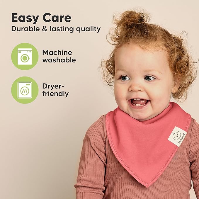 8-Pack Organic Baby Bandana Bibs for Girls - Super Absorbent Triangle Baby Bibs for Drooling and Teething Infant, 100% Cotton Extra Soft for Newborn, Infant 0-36 Months (Spring)