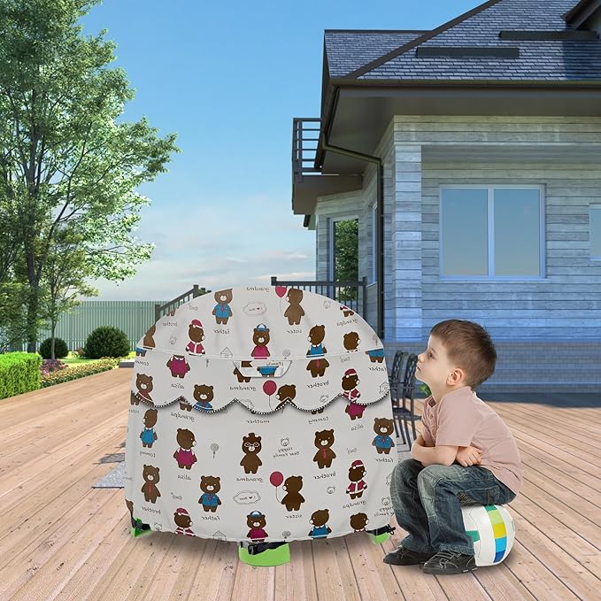 Kids Water Table Cover Fit Little Tikes Fish 'n Splash Water Table, Waterproof Dust Proof Outdoor Toys -Cover only,34"Dx20"H (Bear)