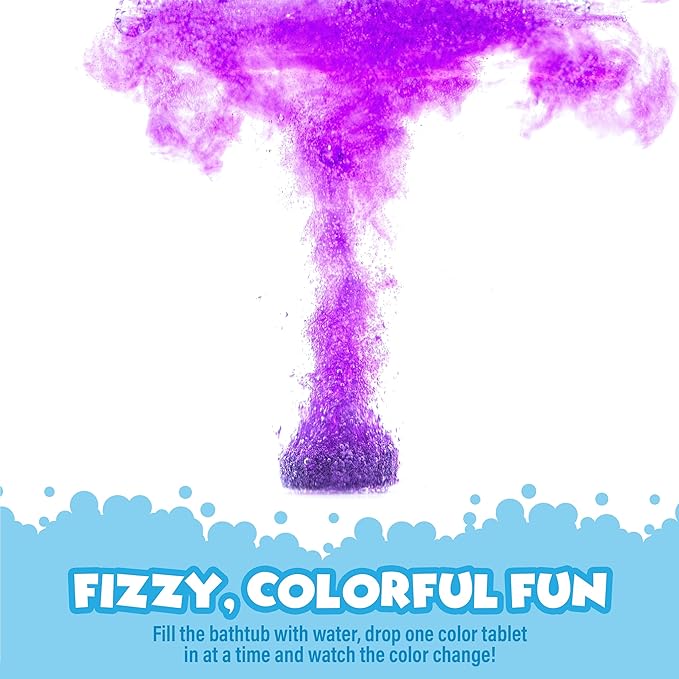 Tub Works® Bath Color Fizzies®, 150 Count, 3 Pack | Nontoxic & Fragrance-Free | Color Bath Drops Create Fun Bath Colors | Bath Color Tablets in 7 Colors for Variety | Bath Bombs for Kids Bath