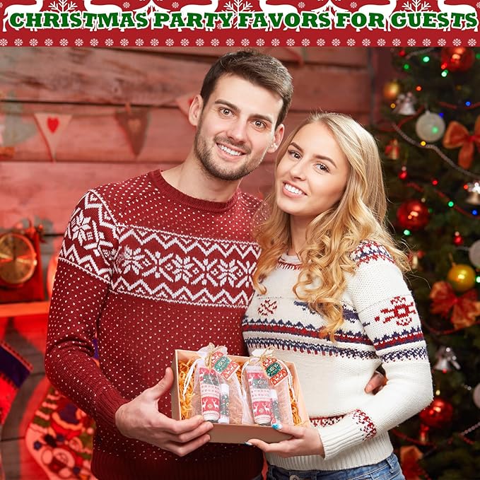 24 Sets Christmas Ugly Sweater Baby Shower Hand Cream and Lip Balm Gift Christmas Party Favors Travel Size Hand Lotion and Lip Balm Bulk Winter Wedding Bridal Shower Party Supplies for Guest