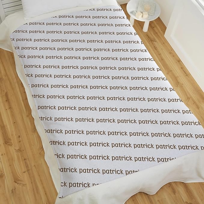 Personalized Baby Blanket for Kids Girls Boys. Custom Baby Blanket with Name for Newborn Swaddle Toddler, Nursery Decor Kids Blanket. (Playful Name - White Background)