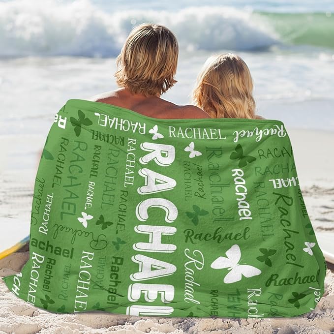 Personalized Throw Blanket with Name Custom Blankets Customized Baby Blanket for Girls Kids Adult Birthday Gift