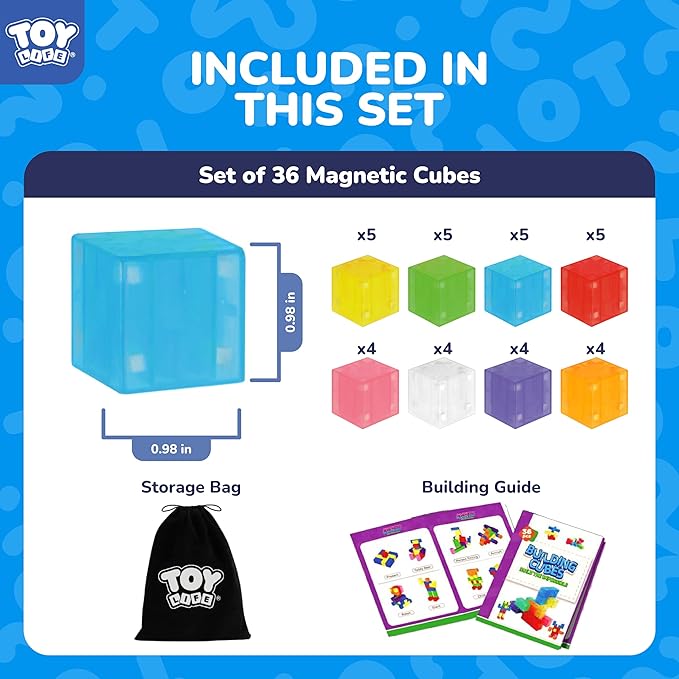 TOY Life 36PCS Magnetic Blocks for Kids Ages 4-8, Magnetic Building Blocks for Toddlers 3-5, Magnet Toys for Toddler, Kids Building Blocks, Toddler Building Toys