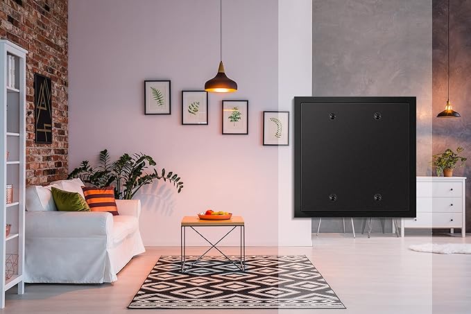 Henne Bery Modern Edge Decorative Wall Plate Switch Plate Outlet Cover, Durable Solid Zinc Alloy (Double Blank, Matte Black)