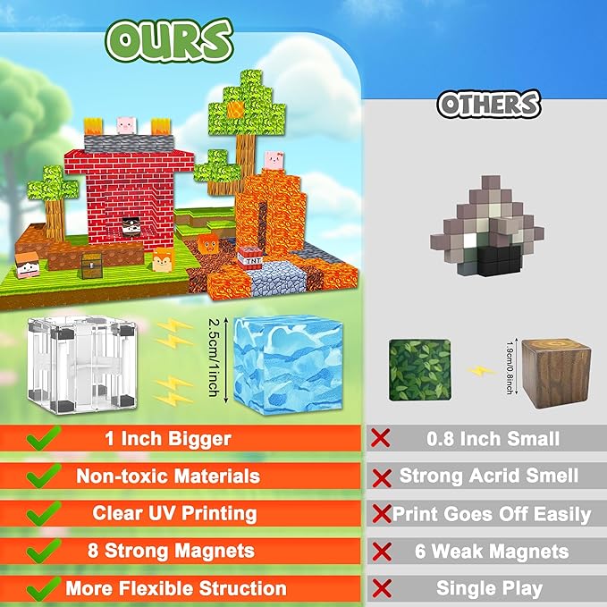 Magnetic Blocks,170PCS Magnetic Building Blocks Upgraded Sensory Toys Construction Set,Magnets Cubes Building Toys for Kids Games,Toddler Montessori Stacking Magnets for 3+ Boys Girls Birthday Gifts