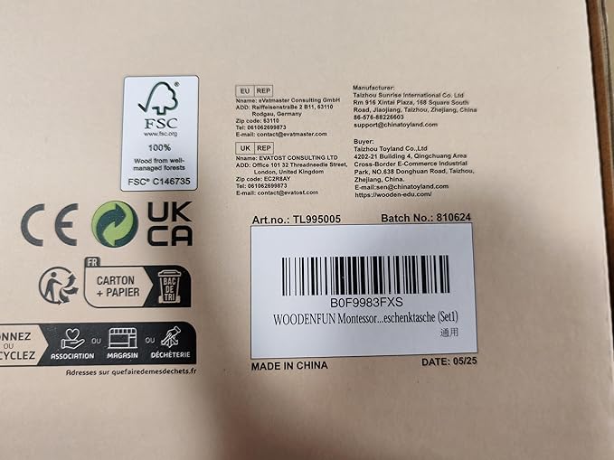 Wooden Baby Toys, 6-in-1 Newborn Learning Educational Sets Includes Mirror Spinning Drum, Rain Stick, Soft Cloth Books, Shape Sorter, Baby Roller - Christmas Birthday Gift for Boys Girls