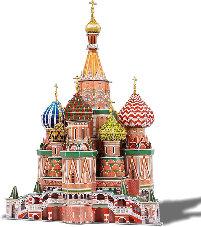 3D Puzzles for Adults & Kids St. Basil's Cathedral Building Set, Russia Cathedral Architecture Craft Model Kits, Educational 3D Jigsaw Puzzle Toy Birthday for Teens Boys Girls, 231 PCS