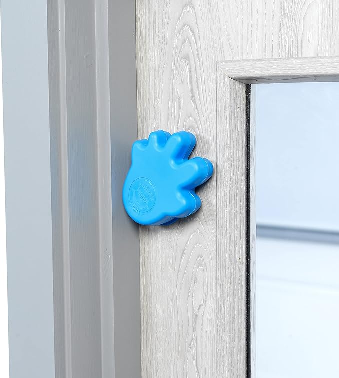 Happy Hands Anti Slam Child Door Safety Finger Trap Stoppers - 2 Pack … (Blue)