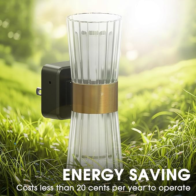 Night Light Plug into Wall, 2 Pack, 320° Rotation Night Light with Dusk to Dawn Light Sensor, Soft White 3000K, 0-100LM Adjustable Brightness, Unique Elegant Design for Use in Bedroom, Hallways