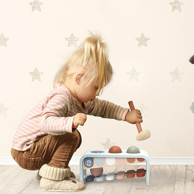 Speedy Monkey Tap Tap Xylophone – Vibrant Wooden Xylo Bench with 3 Balls, Hammer Play, Enhances Problem-Solving, and Cognitive Growth | Non-Toxic Finish, Ideal for Kids, Sturdy Learning Toy