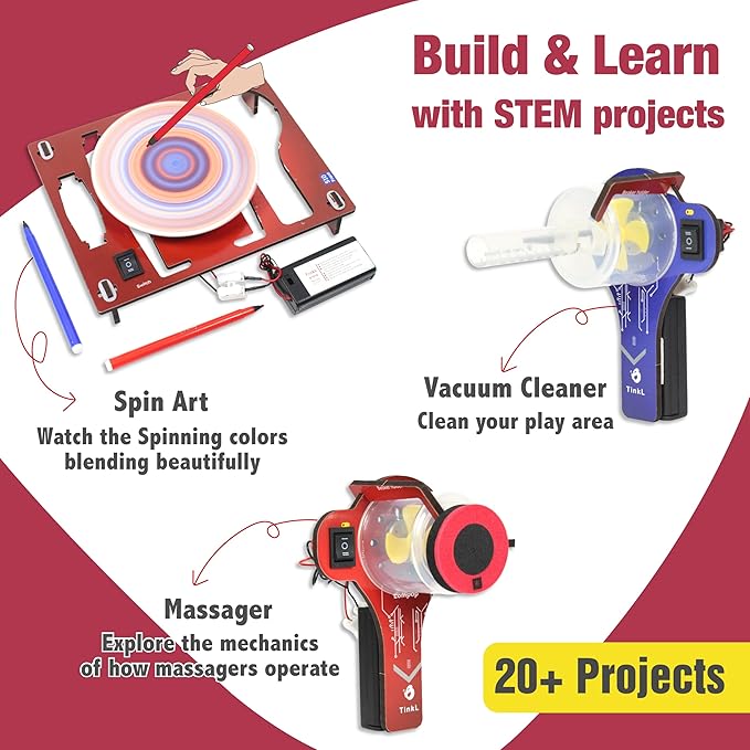 Butterfly EduFields STEM Kit for Kids Ages 8-10-13 | Build 20+ Motor Machines & DIY Engineering Projects | Educational Science Kit for Boys & Girls | Fun STEM Toys for Ages 8-10 | Robotics Learning