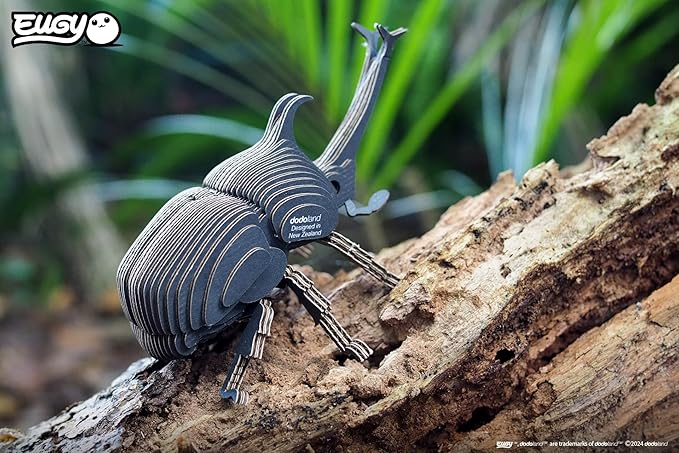 Eugy Rhino Beetle 3D Puzzle - 34 Piece Eco-Friendly Educational Toy Puzzle for Boys, Girls & Kids Ages 6+